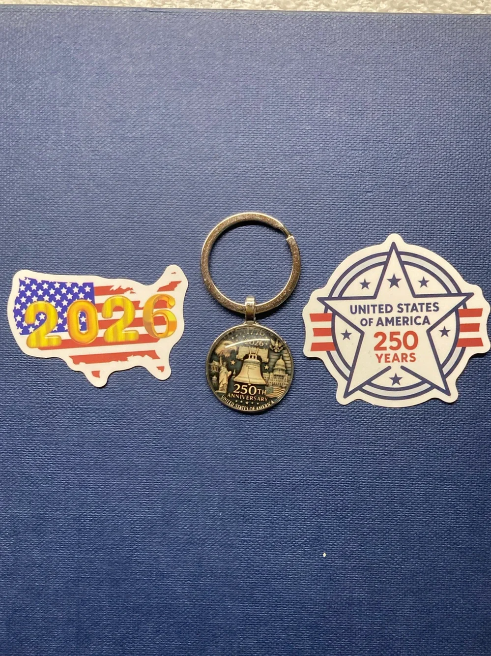 America 250 Anniversary Liberty Bell Keychain Gift Set Silver Tone New